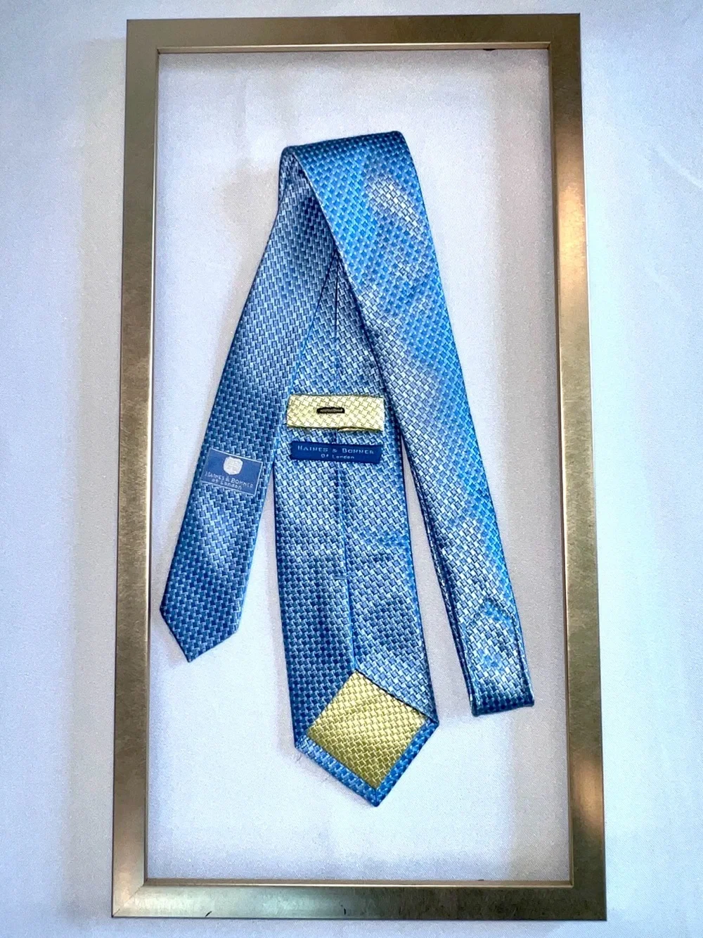 Haines & Bonner Light Blue 100% Silk Tie - Classic Dress Accessory